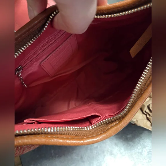 Coach Vintage F11214 Soho Hampton Orange Tweed Flap Hobo Bag - Picture 7 of 8